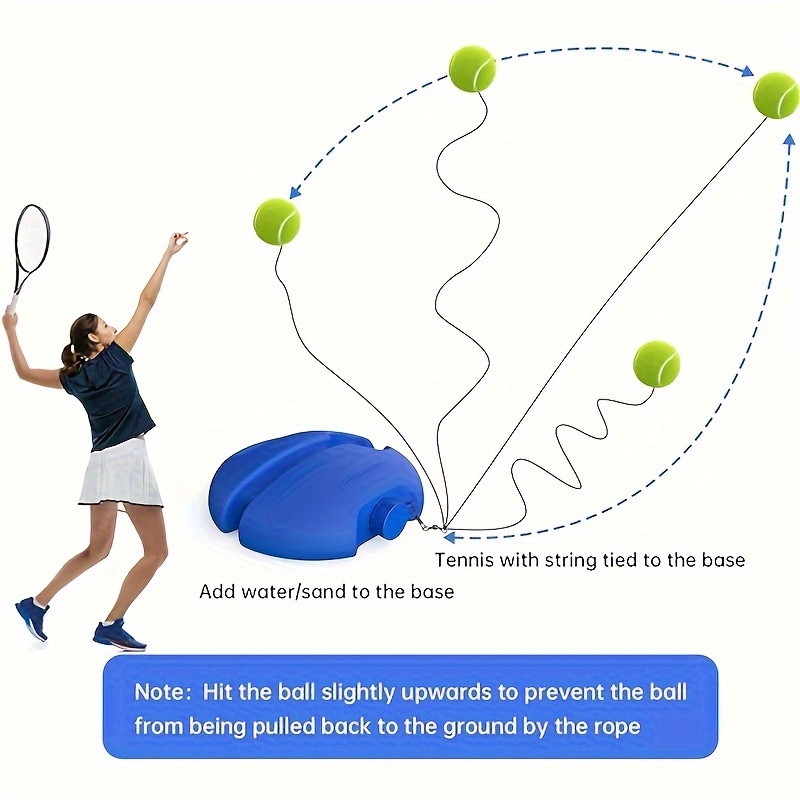 

Premium Tennis Trainer Set With High-bounce Base And Polypropylene Rope - Beginners, Indoor/ & Practice