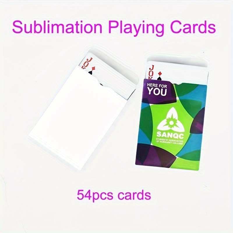Image of Sublimation Playing Card Blanks Heat Transfer Printing Gifts Card Father's Day Gift Diy Playing Cards Single Side Printing