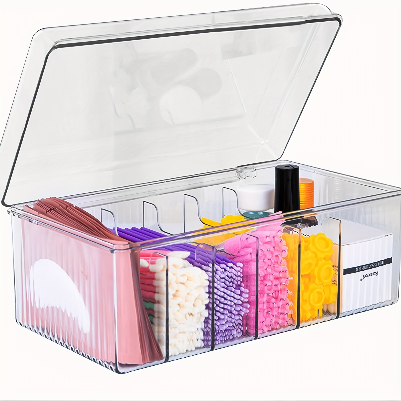 Transparent Portable Eyelash Extension & Storage Box With Lid - Organizer Suitable For Technicians, Cosmetic, Lash Storage Container, Perfume Organizer