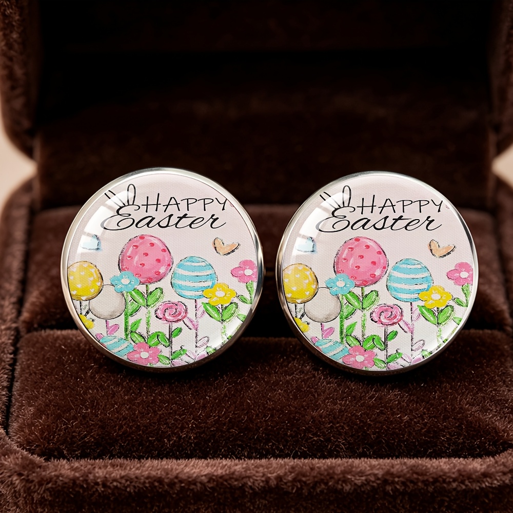 colorful hand painted   pattern stud earrings exquisite and small studs suitable for daily ear jewelry delicate small gift for  