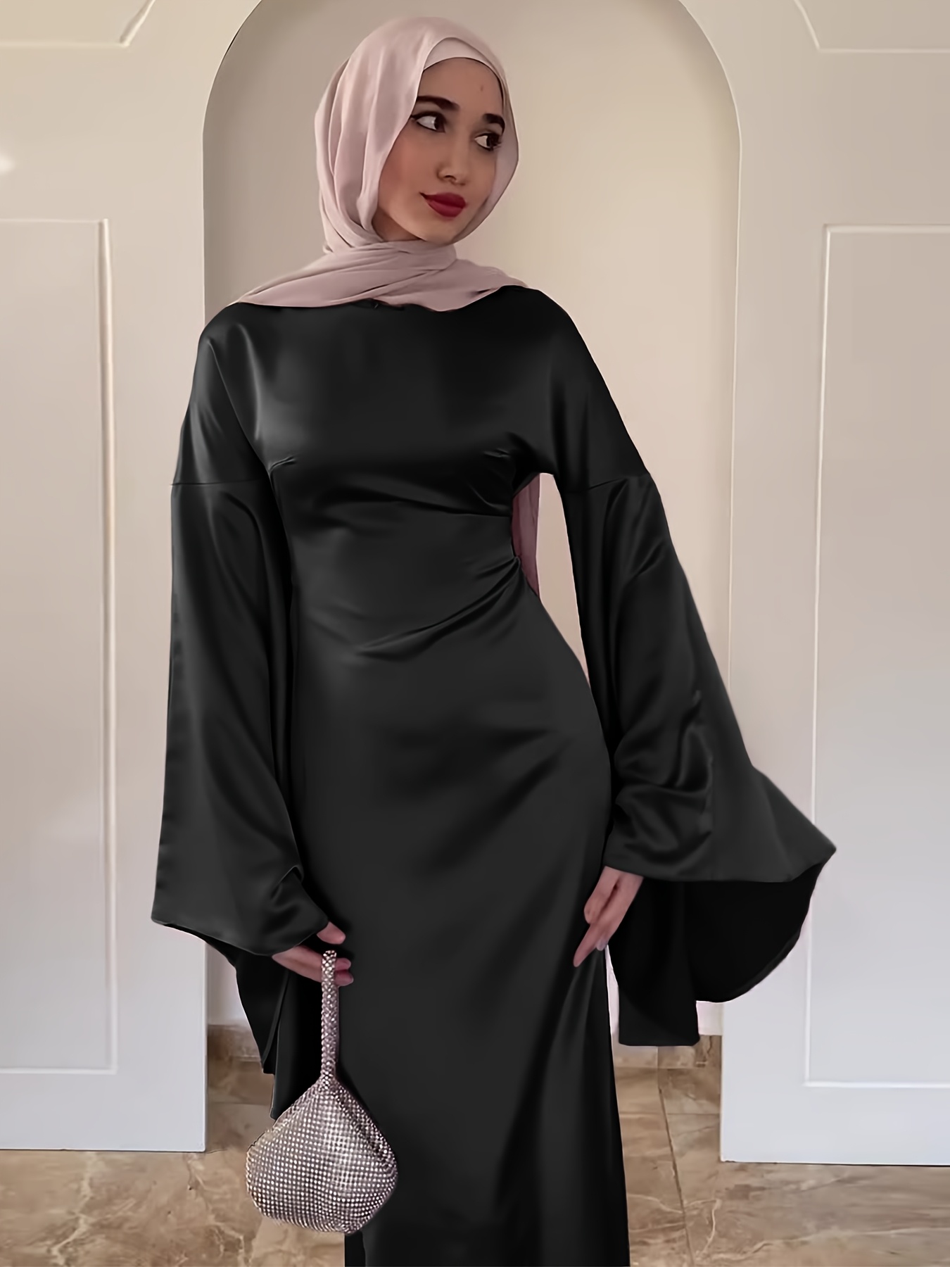 slim fit dress slacks Modest Bell Sleeve Pencil Dress | Dress