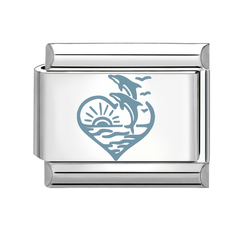 Exquisite Blue Pattern Embossed Ocean Elements Ring