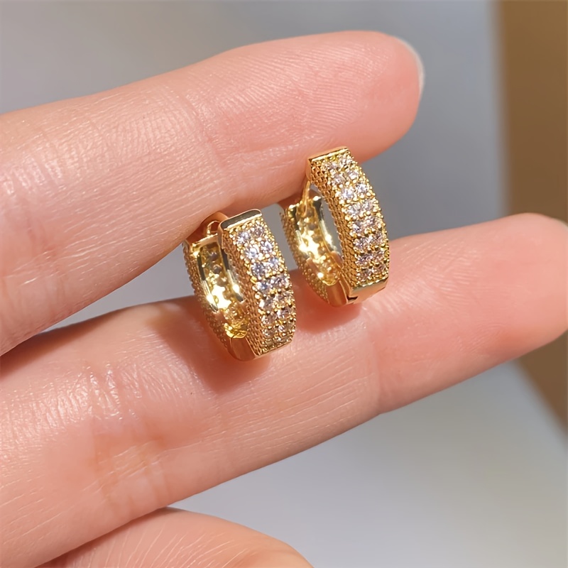 2pcs Boho Hoop Earrings for Women — Hypoallergenic Zirconia Inlay