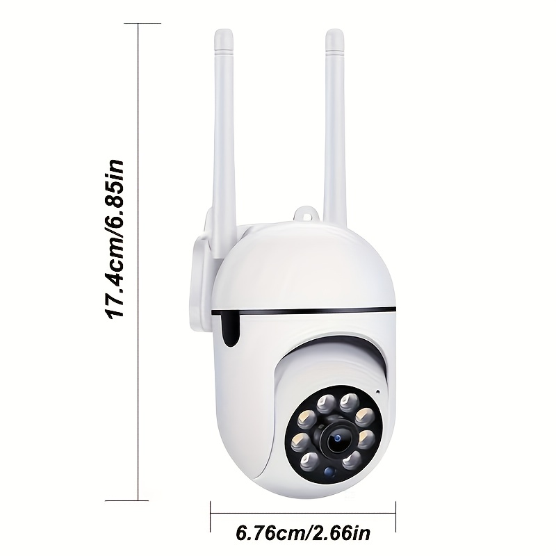 2pcs WiFi Security Camera 360° Panoramic View, PTZ Control, Motion Detection Alerts, Two-Way Audio, Full-Color Night Vision, USB-Powered Indoor/ Surveillance Camera for Home, Office, Store, Garage - Compatible with Smartphone Apps