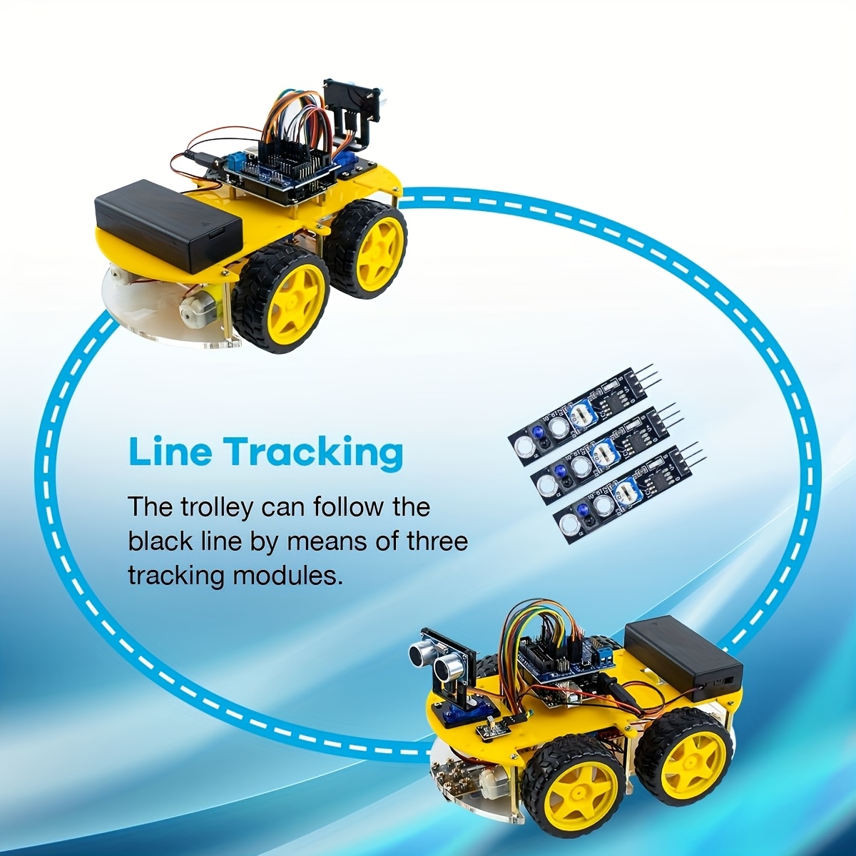 LAFVIN Pramoninis Robotas 4WD Daugiafunkcis Robotas Rinkinys DIY Išmanusis Robotas Rinkinys A-duino Programavimo Rinkinys