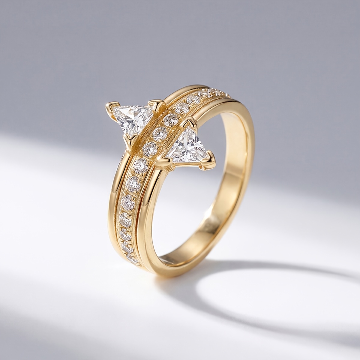 Women's Elegant Triangle-Shaped Decorative Ring for Special Occasions