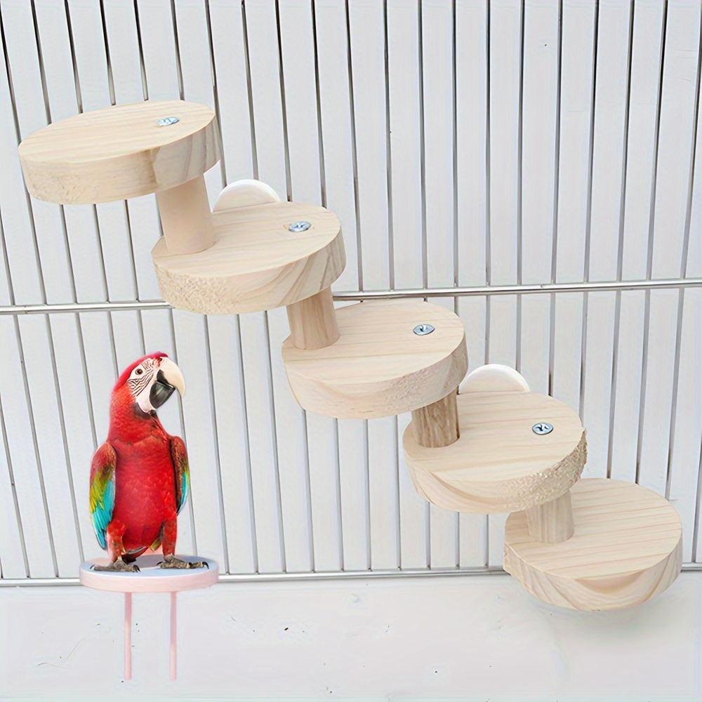 

Natural Wooden Stair Climber For Parrots - Perfect Bird Cage Accessory