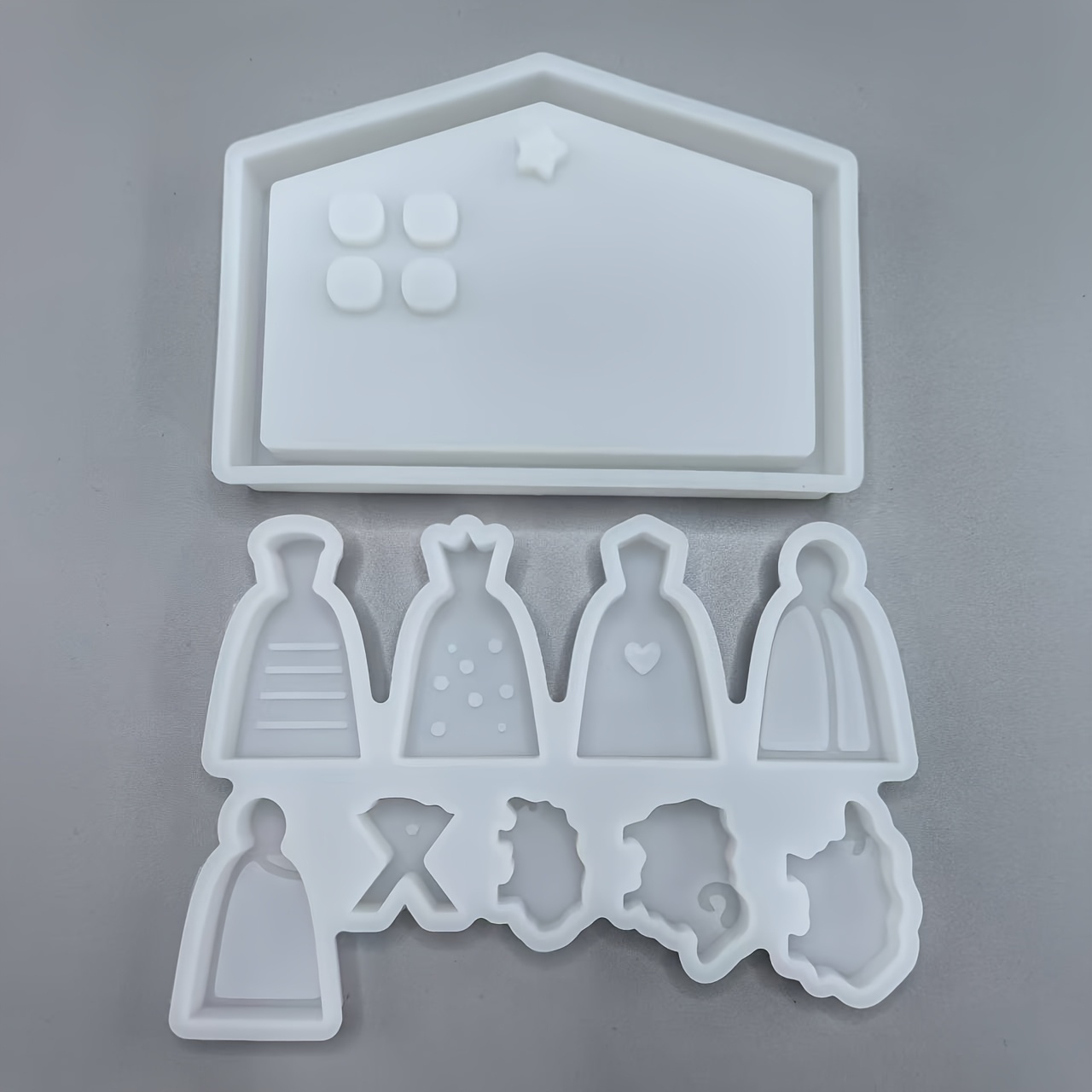 TEMU Set Of 2 Silicone Molds For Jesus' Nativity, Perfect For Christmas Decorations, Including Plaster And Resin Molds, Non- Contact