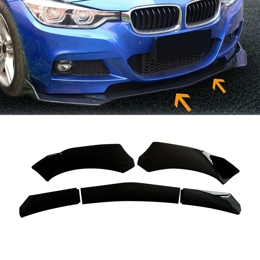 car front bumper lip spoiler universal modification decoration spoiler splitter front bumper lip splitter body kit car exterior parts adjustable diffuser protector black