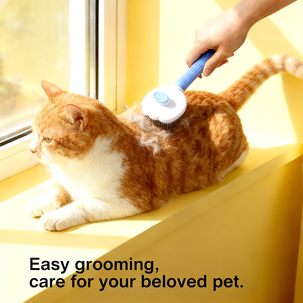 3pcs   pet grooming brush set 1 button self cleaning comb   deshedding tool for loose hair and massage Product details 4