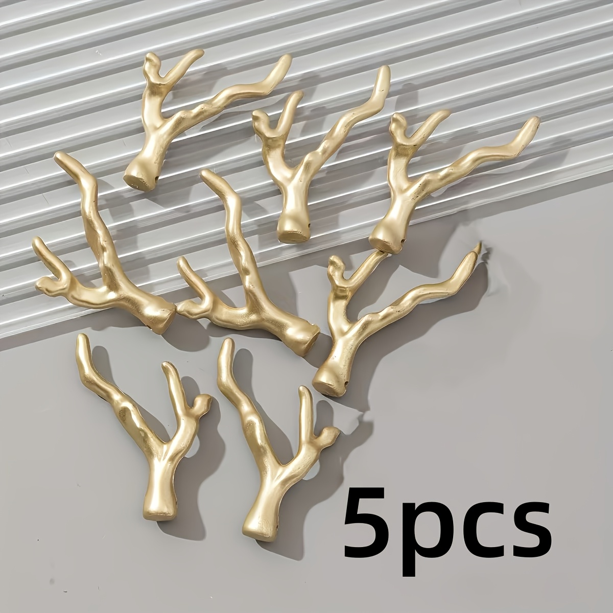 TEMU Set da 5 pezzi di corna di dorate in acrilico - Perline di forma irregolare per creazione di gioielli fai da te, accessori a e design di