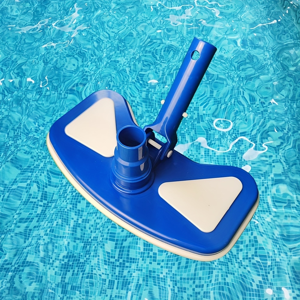 

11-inch Heavy-duty Pool Vacuum Head, Half-moon Blue & White - Deep Clean Butterfly Design With Weighted Base For Optimal Suction, Ideal For All Pool Types