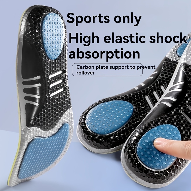 

Silicone Sports Insoles - Shock-absorbing, Comfortable Cushioning For Running & Standing With Arch Support, Shoe Pads