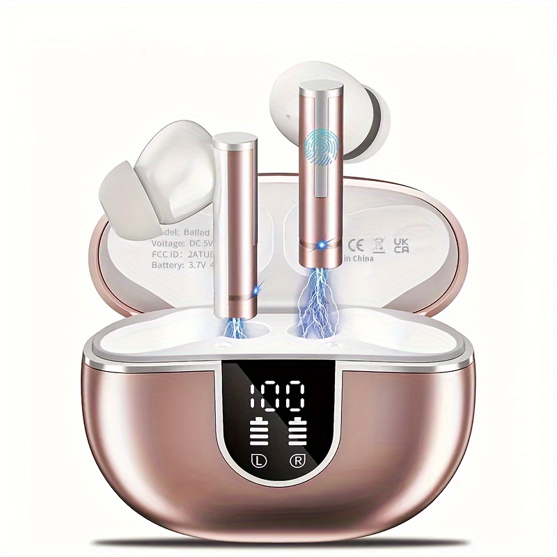 

Wireless Earbuds 40h Charge , In-ear Headphones, Wireless 5.3 Headphones Earphones Cancelling, Bass, Earphones 4-mic Clear , Led Display, In Ear Headphones For /gym