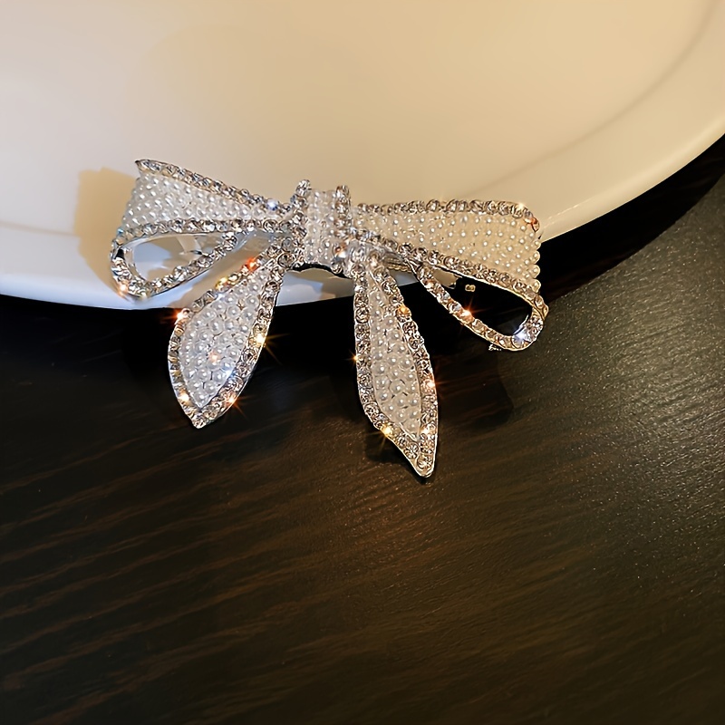 E-shop Metall Mode Perle Mädchen Insel Diamant Schmetterling Haarnadel Federclip Internet Prominenz Temperament Haarverzierungen Weiblich