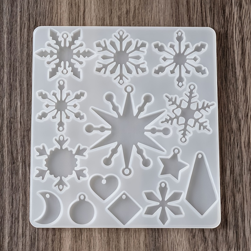 TEMU Christmas Snowflake Mold With Snowflake And Geometric Shapes, Used To Make Decorative Snowflake Ornaments. Epoxy Resin Mold, Christmas Tree