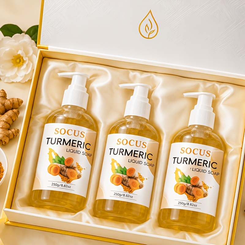 Image of 3pcs, Turmeric Body Wash, Moisturizes Skin, Long-lasting Fragrance, , , Men's/women's Body Wash, Gently Nourishes Skin Without Irritation, Deep Cleans To Skin, Removes Odor, Essential For Travel