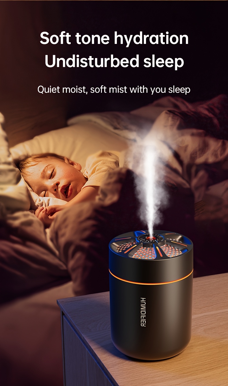 Set de 2 mini umidificatoare de aer de 180ML, cu lumini de noapte colorate și difuzoare de uleiuri esențiale, perfecte pentru casă, dormitor și utilizare în mașină, funcționează silențios