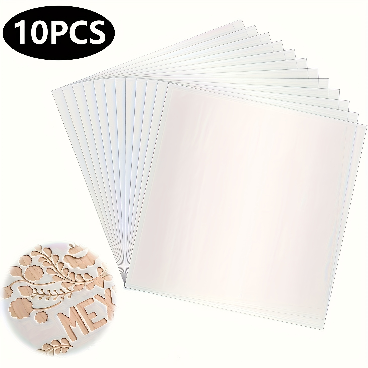 E-shop 10 ,5 mm Mylar-Schablonenblätter – Wiederverwendbare, durchscheinende Vinyl-Schablonen, geeignet für DIY-Bastelschablonen Schneidemaschinen,