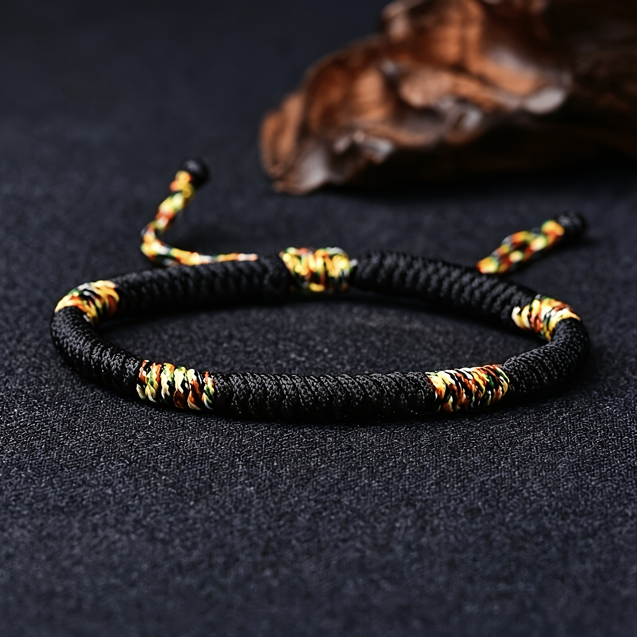 TEMU Red String Bracelet, Hand-woven Tibetan Knot Bracelet, Adjustable Protective Amulet Jewelry, A Year, Birthdays, And Graduation Season, Unisex