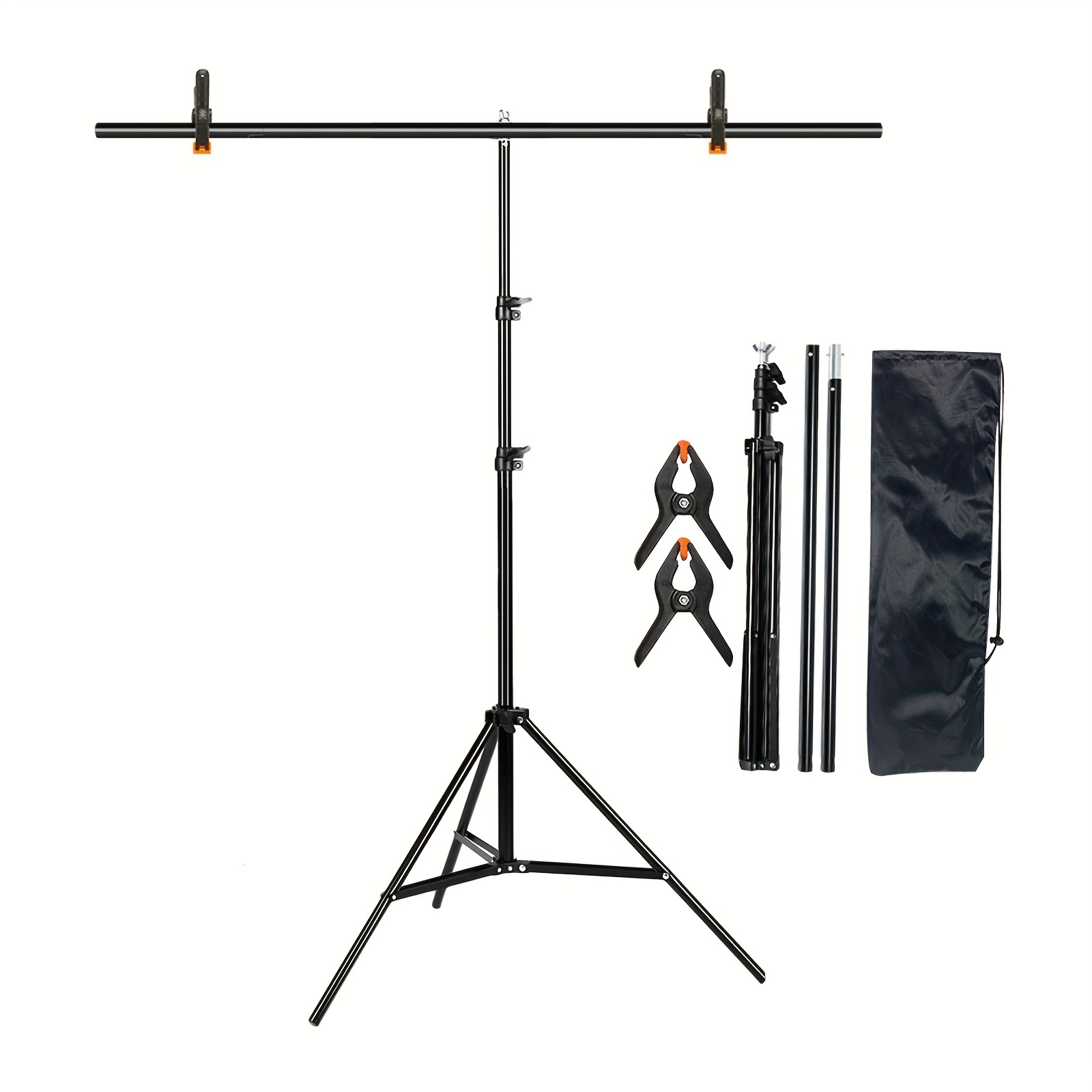 TEMU Soporte de de T 6.5x4.9ft, Kit de Soporte de Ajustable Resistente para Pantalla Verde de Fotos con 2 Abrazaderas de y Bolsa de Transporte para Fiestas, Fotografía, Video