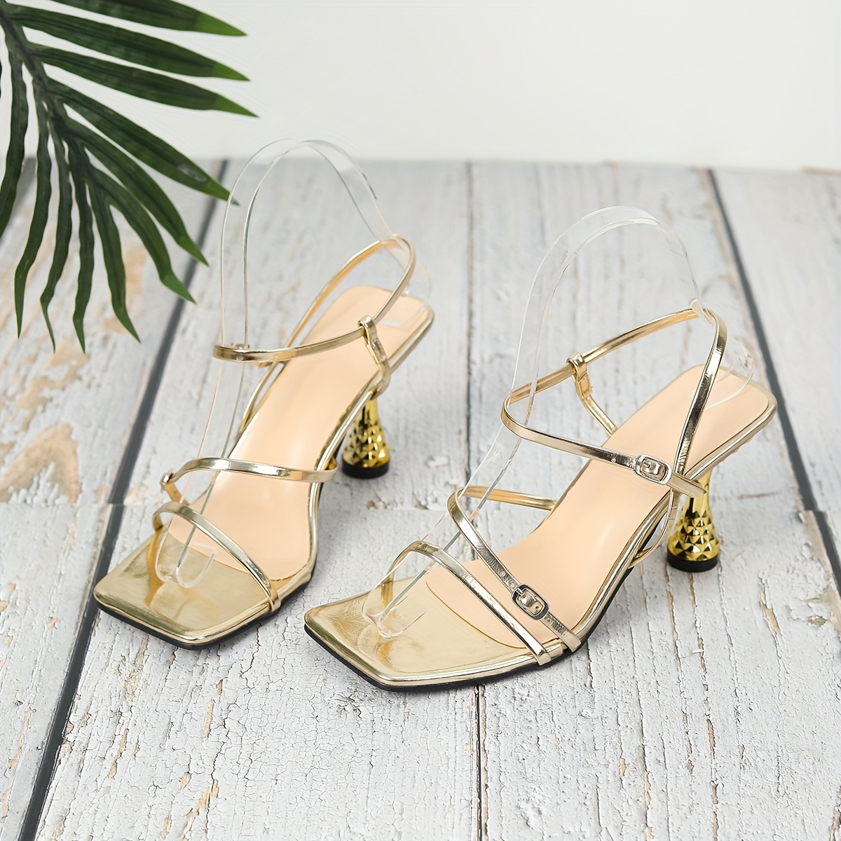 women's summer golden high heel sandals sexy open toe Temu Oman