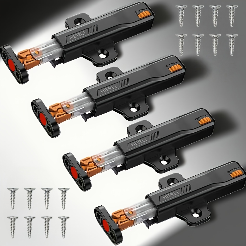 TEMU 4 Pack Non-ic Push Latches - Self-locking & Automatic Rebound, Heavy Duty Hidden Latches For Cabinets, Wardrobes & Kitchen Cupboards, , ,