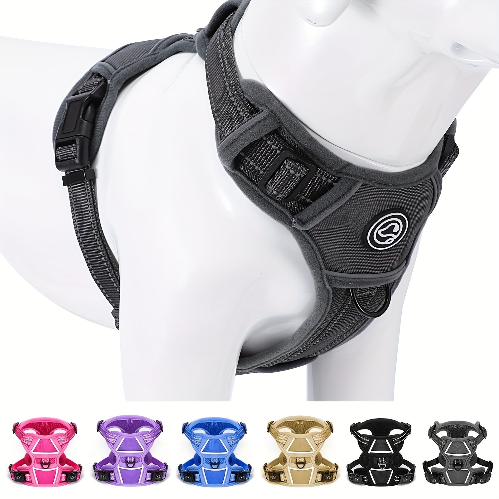 

Dog Harness Medium Sized, Dog Harness For Medium Large Dogs, Adjustable Soft Padded Dog Vest Harness With Reflective Strips Pet Harness For Medium Large Dogs