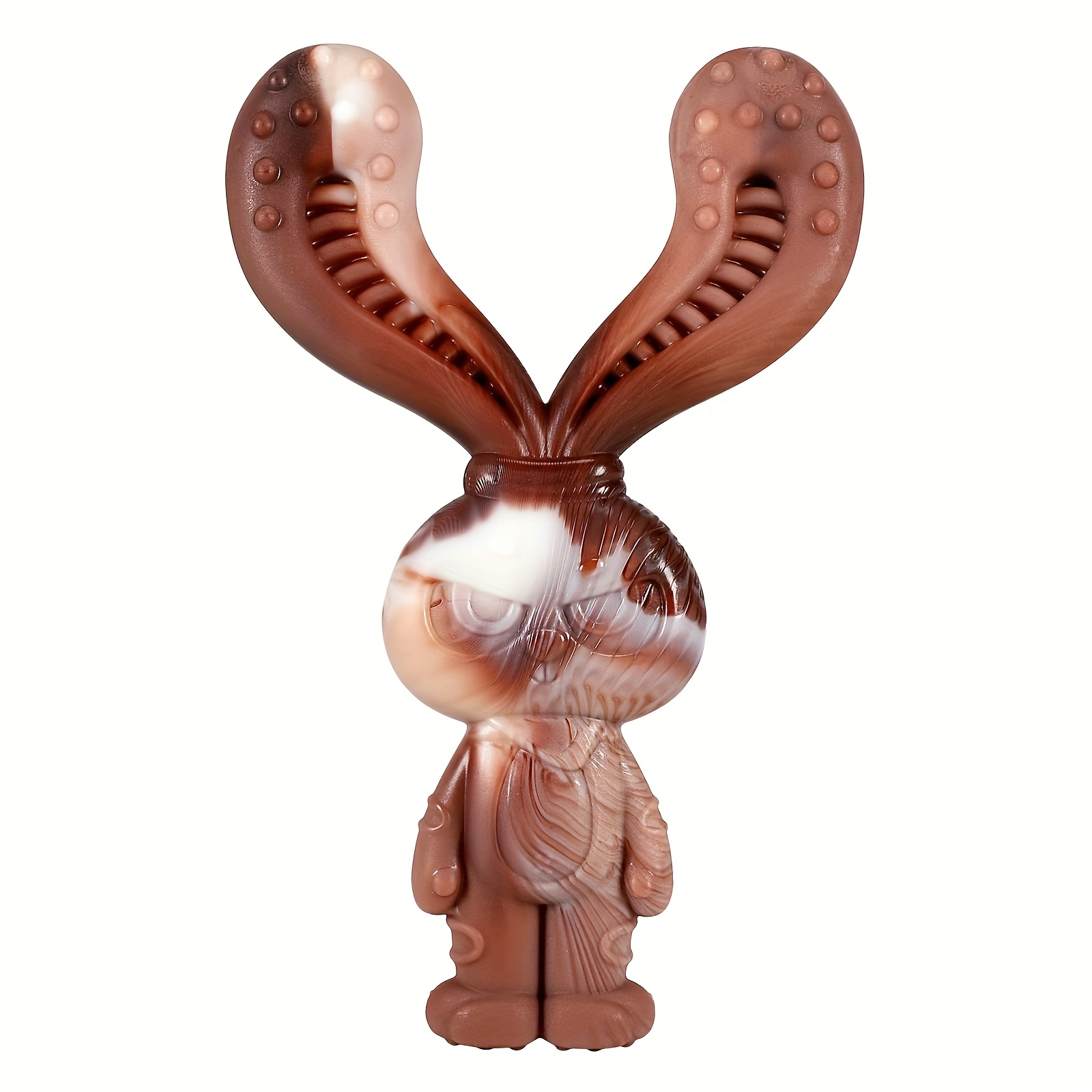 Image of 1pc Nylon Bunny-shaped Dog Chew Toy For Medium To Large Breeds - Beef Flavored, Teeth Cleaning, Non-toxic, Safe For Pets, Reduces Anxiety & Promotes Fun , Anxiety Toy | Bunnyshaped Toy | Nylon Toy
