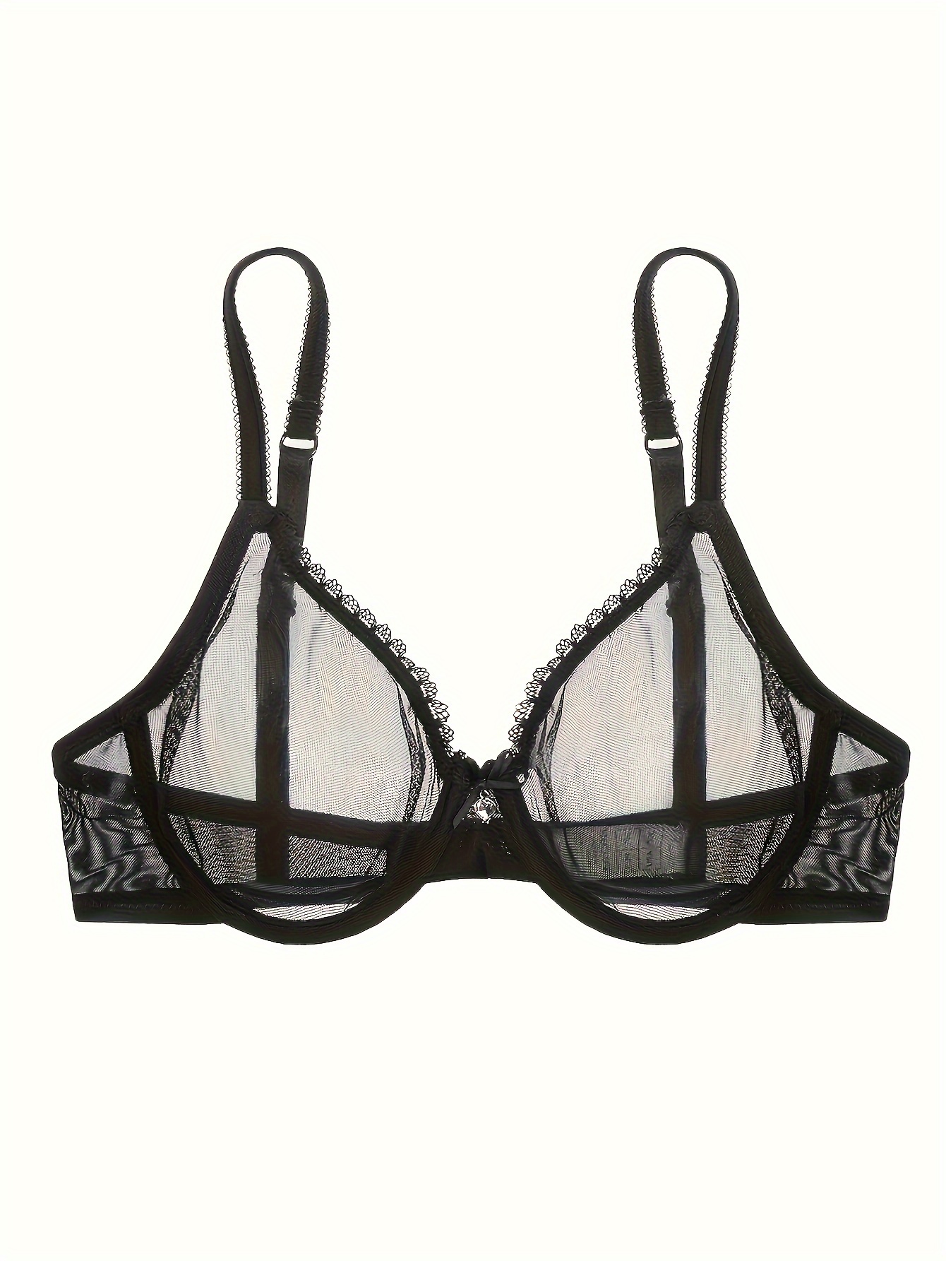 Varsbaby Sexy Unlined Balconette Demi-Cup Underwire Lace Bra 