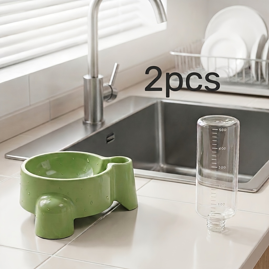 TEMU 2pcs, Automatic Pet Water Dispenser, Water Dispensing Base And Water Bottle, Suitable For Cats, Dogs, Small And Large Breeds, Rabbits, Hamsters,
