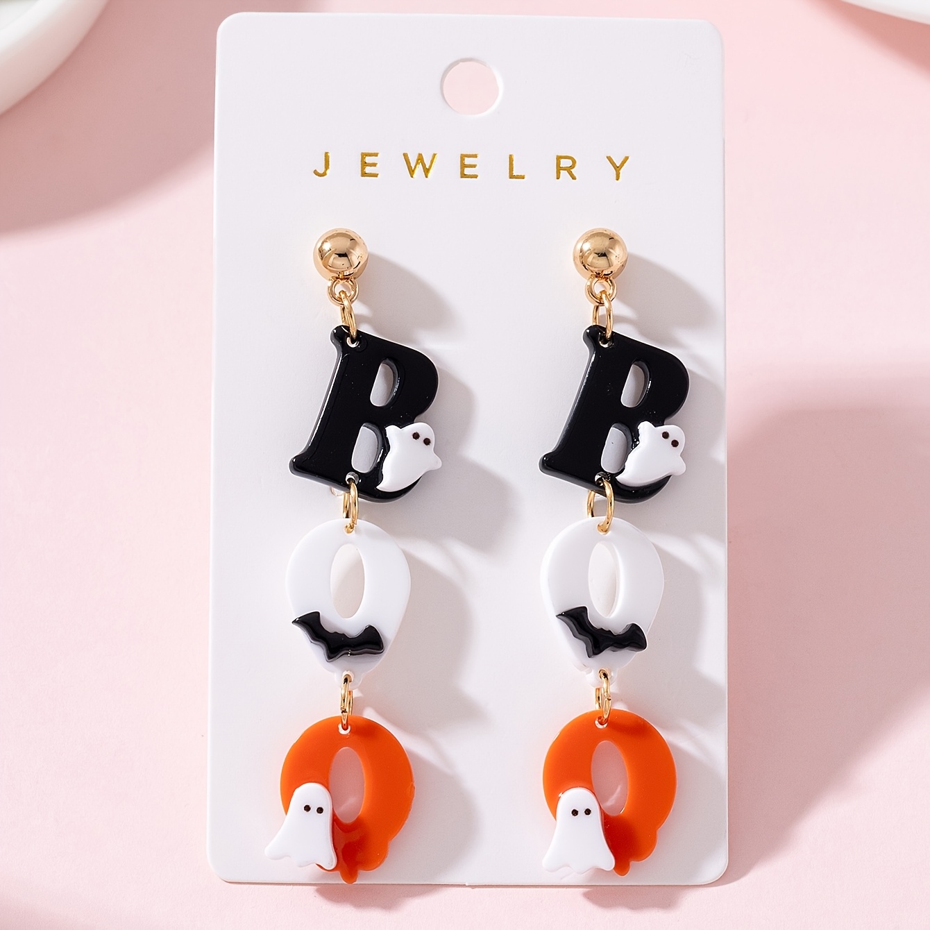 TEMU 1 di Orecchini da Donna con Design di Pipistrello e BOO Carini per Halloween, Gioielli come Regalo per Feste e Riunioni