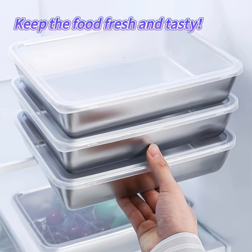 

Stainless Steel Storage Container With Lid - Seals For Freshness, Perfect For Outdoor Bbq And Indoor Food Storage - Suitable For Baking, Desserts, Fruits - Durable Kitchen Organizer