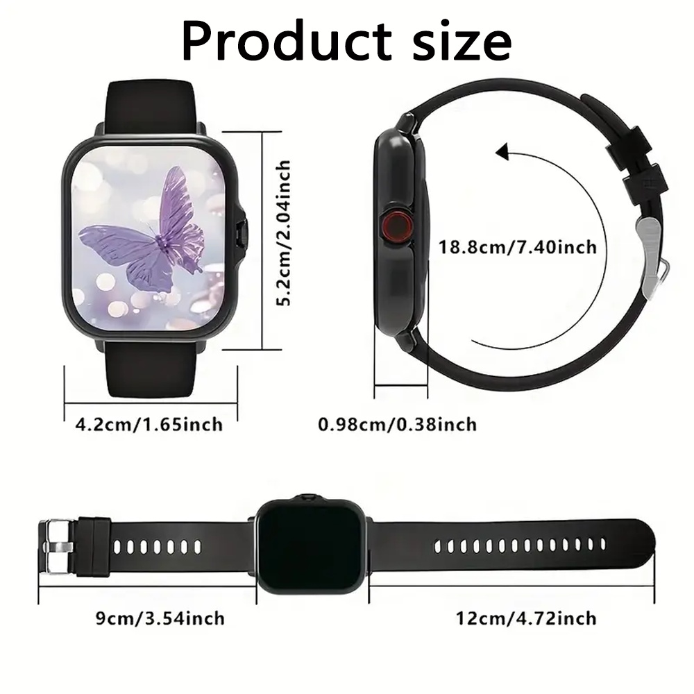 Neueste Smartwatch, High-End 1,83-Zoll-Touchscreen, mit Anrufbenachrichtigungen/Mehrfachen Zifferblättern/Mehrfachen Sportmodi/Kalender/Wettervorhersage/Alarm-Erinnerung und mehr