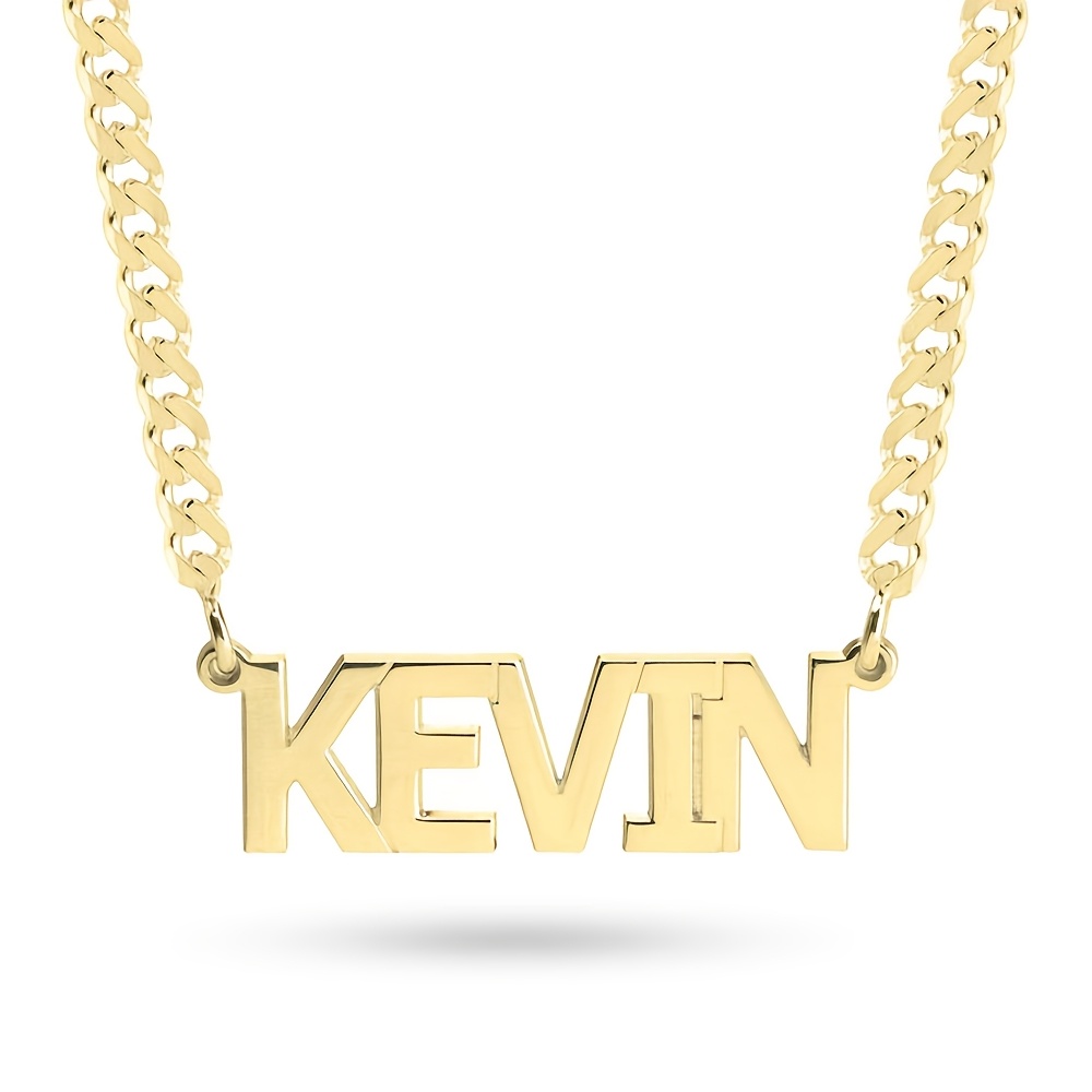 TEMU Un collier personnalisé avec un nom pour hommes, fabriqué en acier inoxydable durable 304L 304L 304L 304L 304L avec placage plaqué or , conçu un