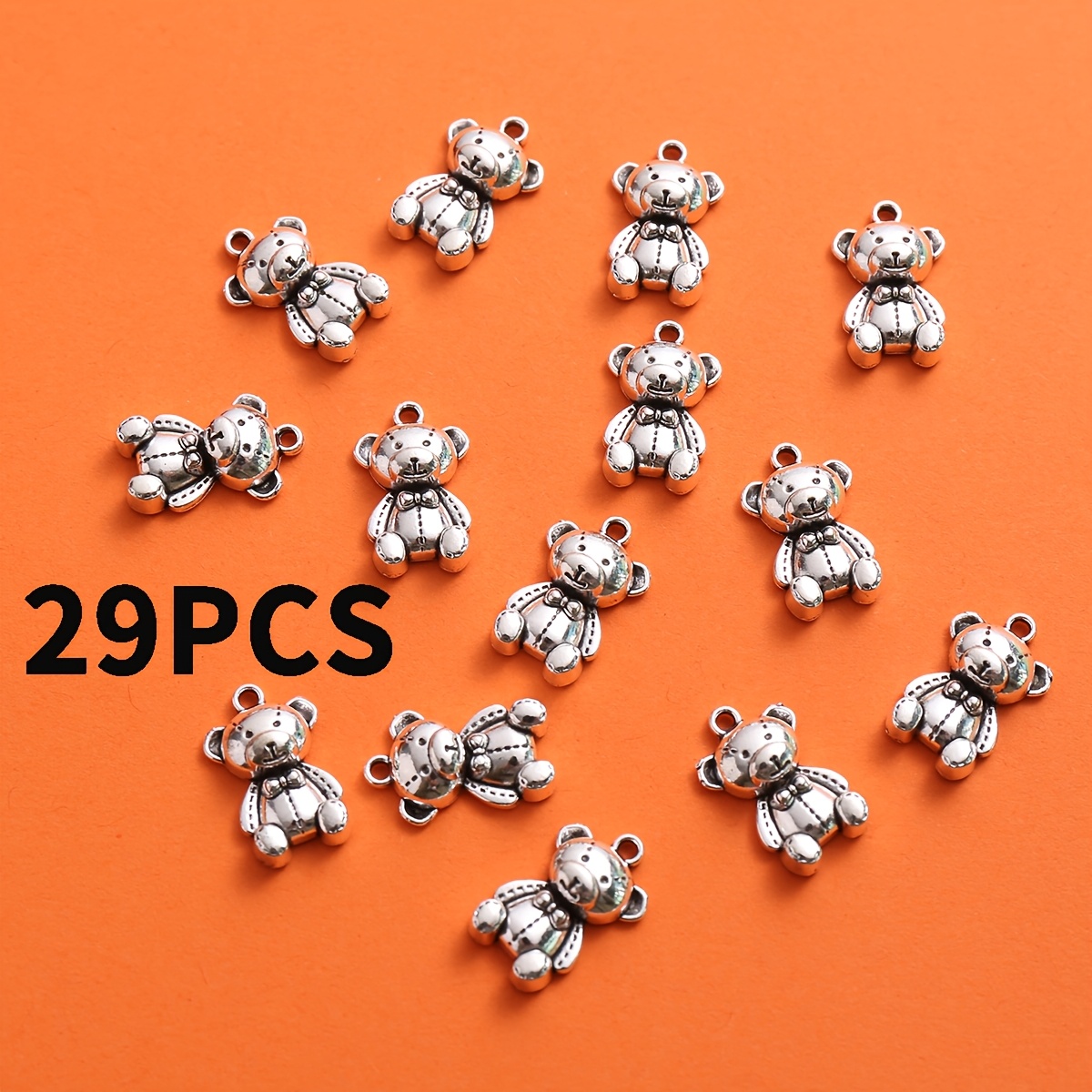 TEMU 29 ciondoli orsetto teddy vintage, orsetto con papillon, ciondolo 3D, gioielli in stile Ins Sweet Cool, aggiunte per collana a , decorazione per