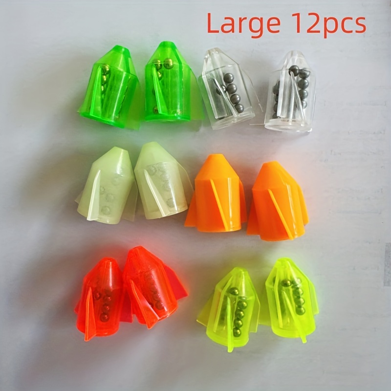 Image of 12pcs Multicolour Mix Packaging Baits Steel Ball Baits Diy Tools Plastic Fishing Bead Sound Bar Tie Tying Sound Bar Shake