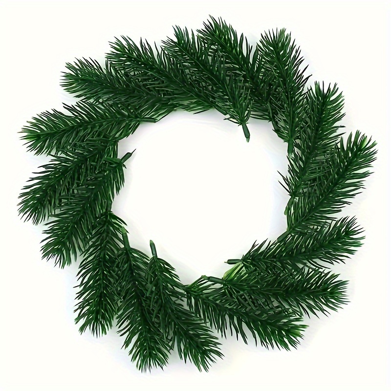 

50pcs Artificial Christmas Tree Pine Needles, Festive Greenery For Wreaths, Plastic Holiday Decor, No Power Needed, Home & Kitchen Party Supplies