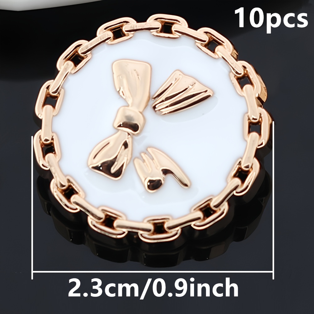 Lote De 10 Botones De Costura Con Vástago De Metal, Redondos, Multicolor, Para Manualidades Y Ropa