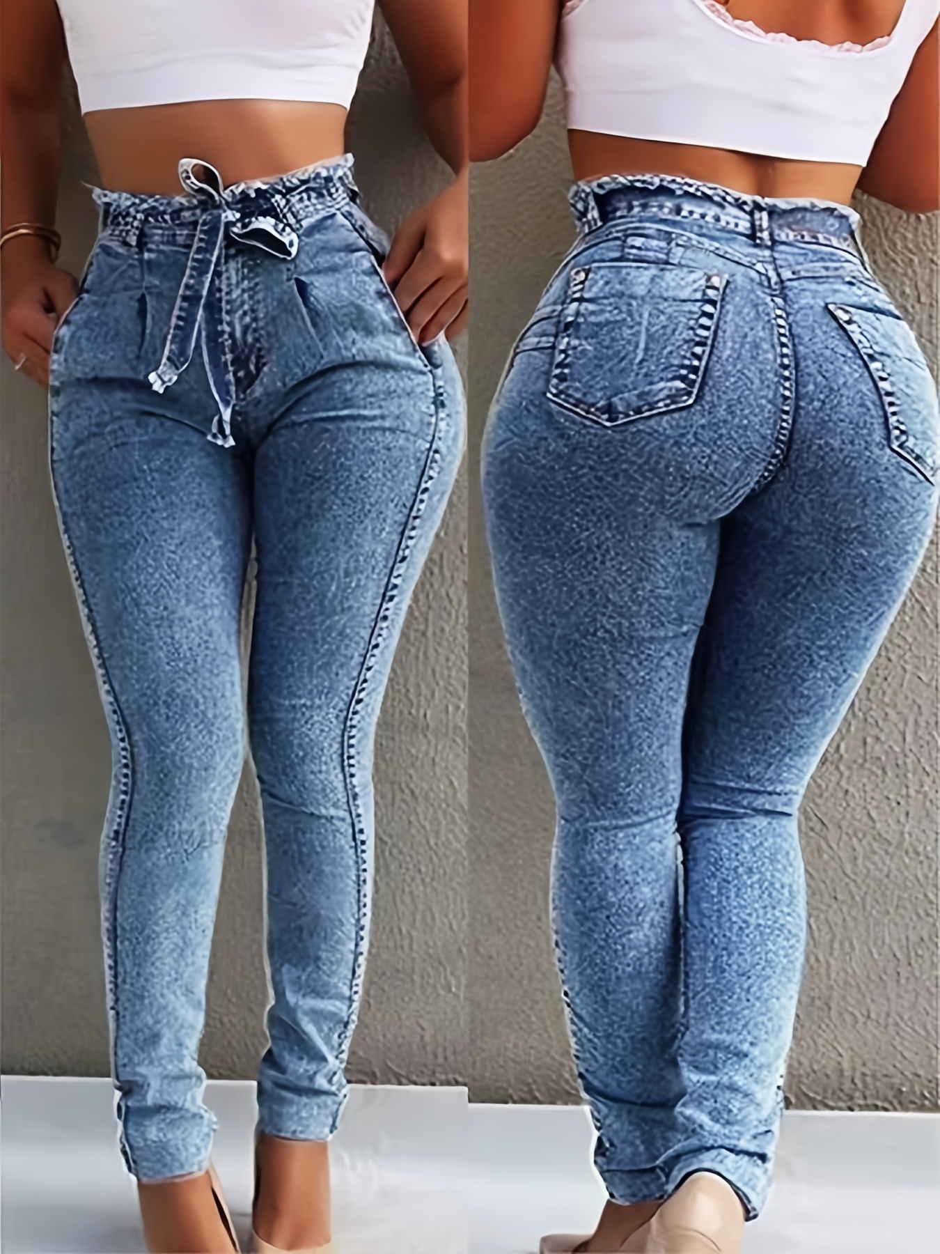 Women's Mid-rise Fashionable Casual Jeans