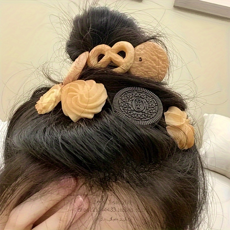 7pcs Adorable Creative Funny Simulation Hair Clips Women Girls Cartoon Style Casual Leisure Hair Accessories Gift Photo Props