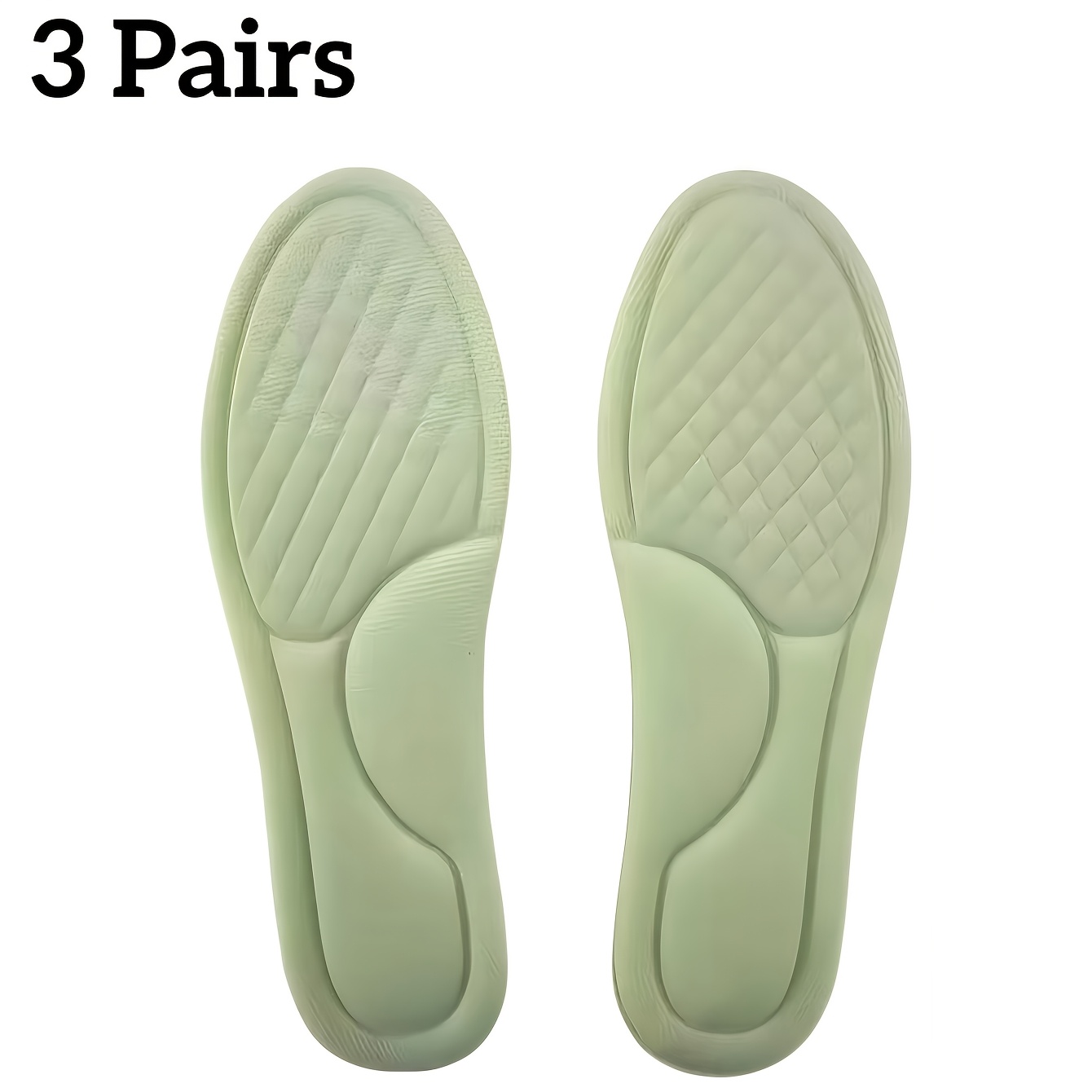 TEMU 3 Pairs Of Eva Sports Insoles, Breathable And Sweat-absorbent, Non-stuffy, Soft And High Elasticity, Suitable For Casual Insoles, High Heels,