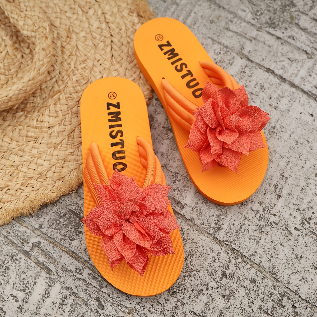 TEMU New Style And Color Summer Women's Sweet Decorative Comfortable Clip-toe Beach Slippers, Women Shoes