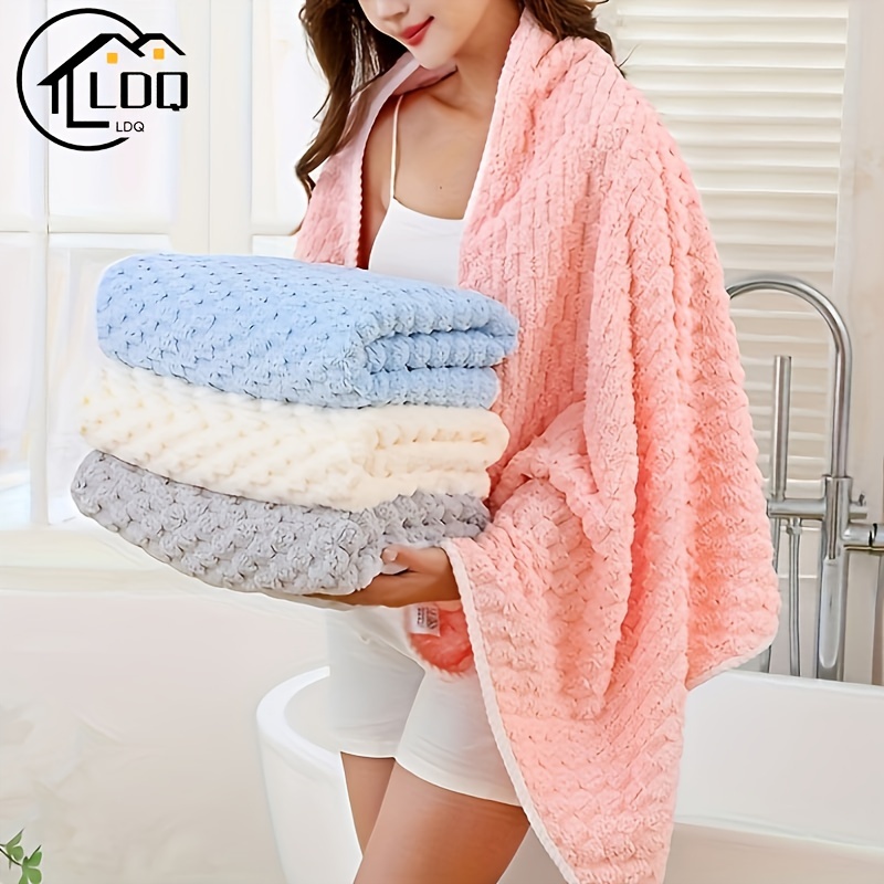 

4pcs Ldq Waffle Weave Bath Towels, Ultra-absorbent Microfiber, Quick-dry & Soft Textured Towels In Assorted Colors - Spa & Gym Quality, For Daily Use, Polyester/polyamide , Unscented