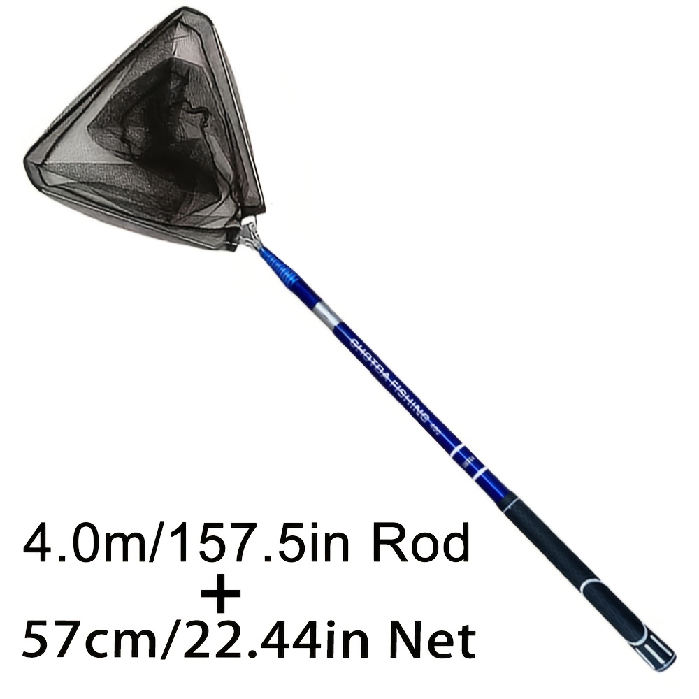 Image of Eva Handle Retractable Net 2.1m/3.0m/4.0m Portable Positioning Length Handheld Net Suitable For Carp, Flying Fish, And Sea Fishing - Outdoor Angling/leisure Vacation - Portable