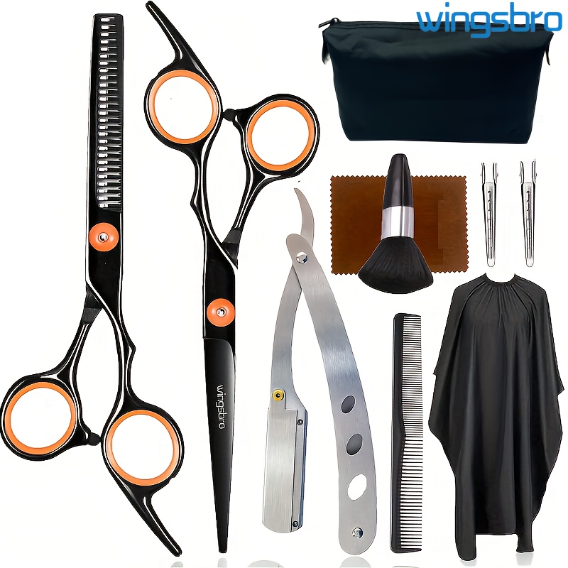 6 0 inch hair cutting scissors set thinning shears hairdressing scissors kit with   accessories tools Product details 9
