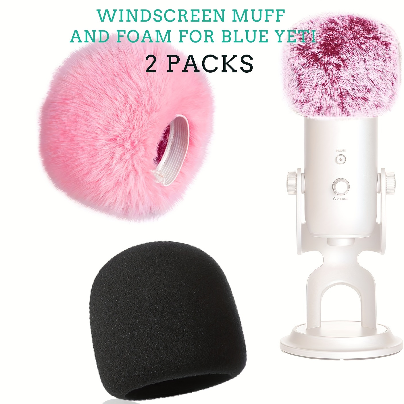 

Windscreen Muff And Foam For Blue , Blue Pro Usb , Indoor Outdoor Microphone Windshield 1 Foam+ 1 Furry