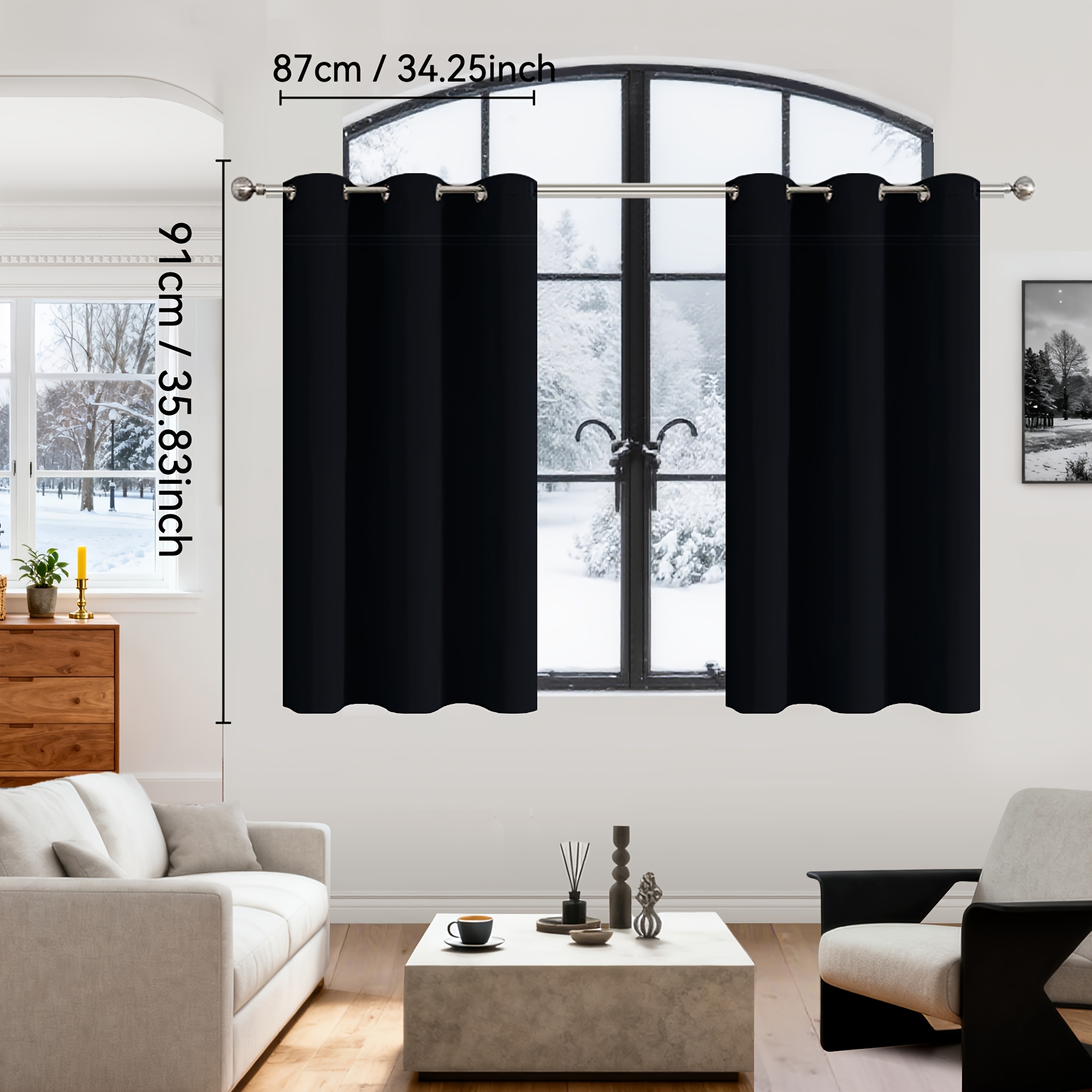 TEMU 2pcs 100% Blackout Curtains, Grommet Hanging Style, Sun Protection And , Heat Insulation And Noise Reduction, Suitable For Bedrooms, Living