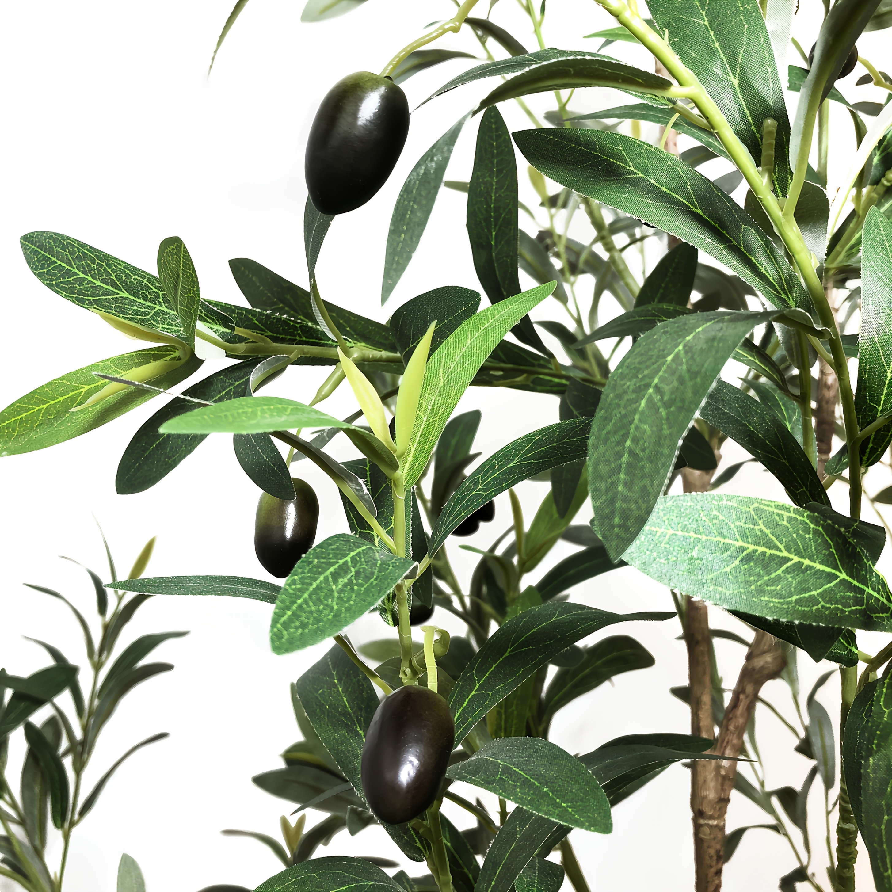 Potted artificial olive tree details