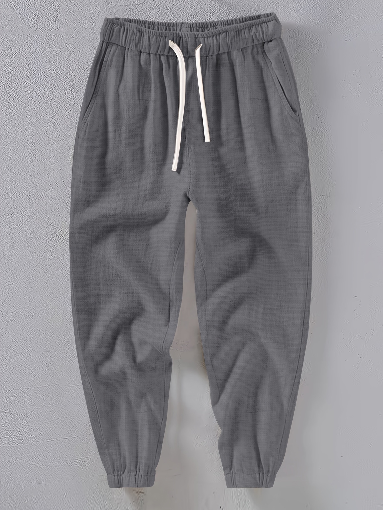 Men's Casual Linen Joggers - Breathable, Comfort Fit with Pockets for All Seasons